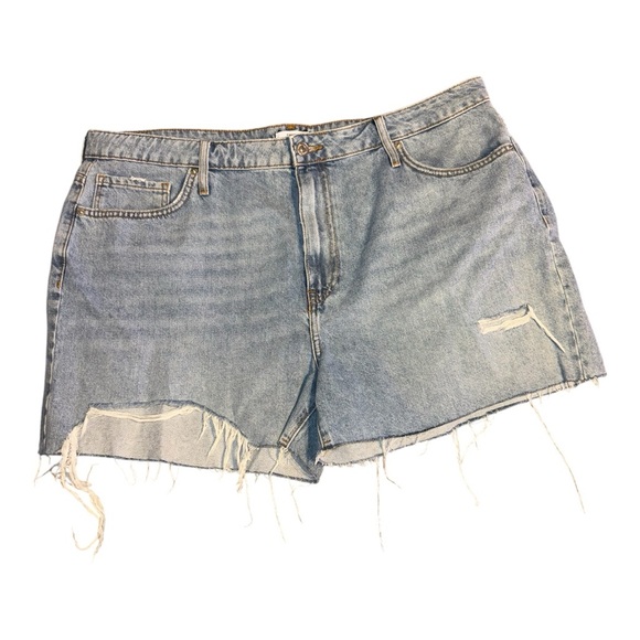 Forever 21 Blue Jean Shorts Distressed Cuffed - Picture 3 of 4